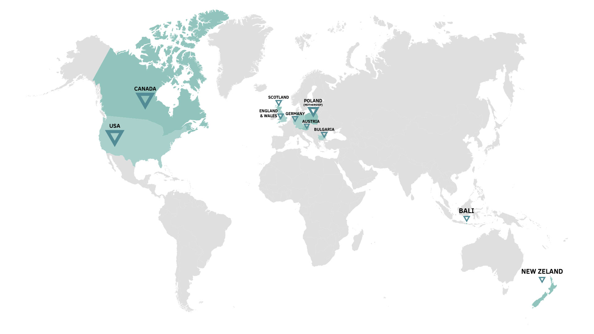 Map representing countries in which SLC works.